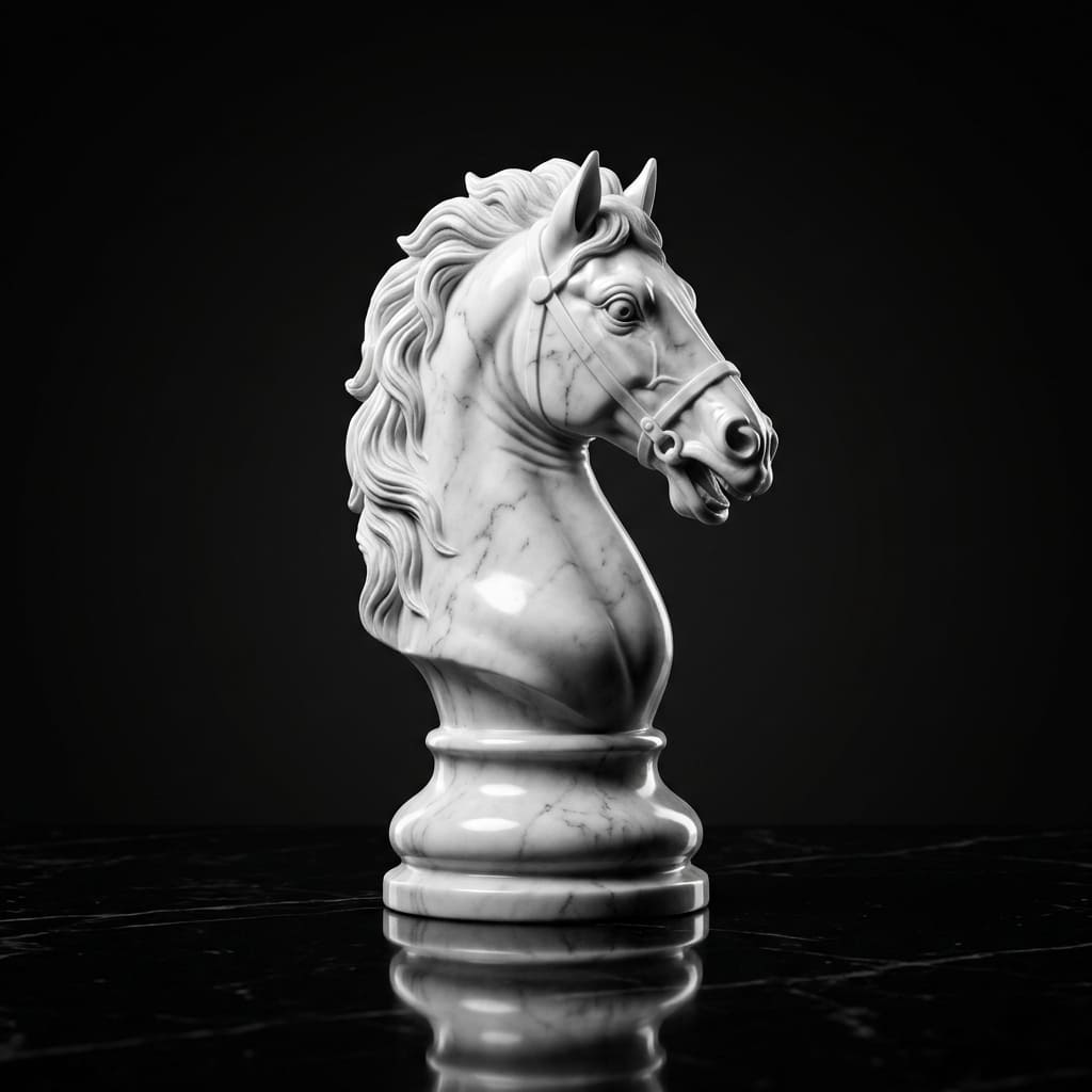 Il Cavallo in Marmo Bianco